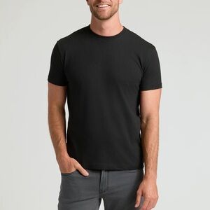 True Classic (L) Men's Black Standard Relaxed Crewneck Cotton Blend T-Shirt